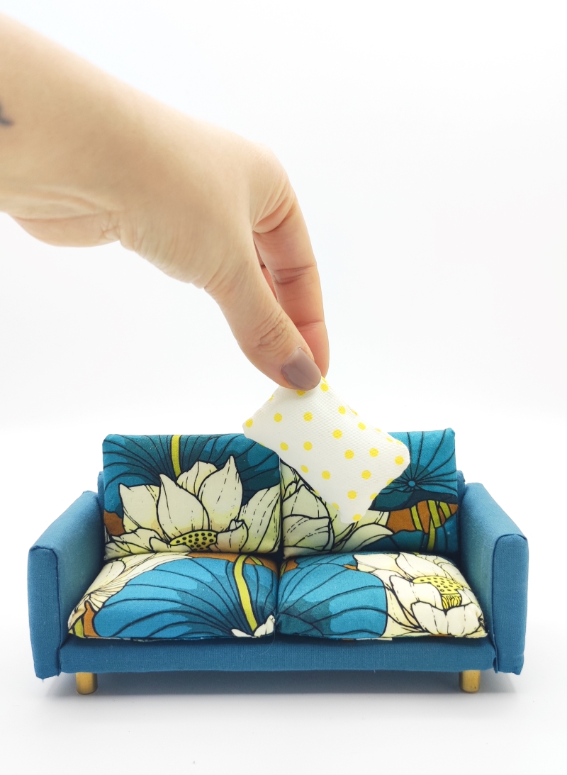 Miniature Blue Sofa