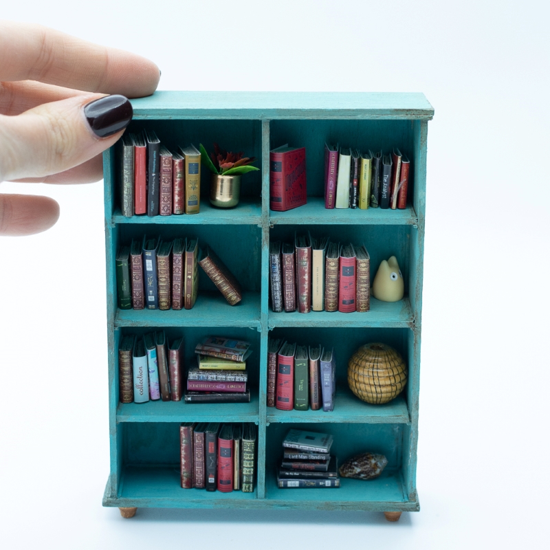Miniature Light Blue Bookcase